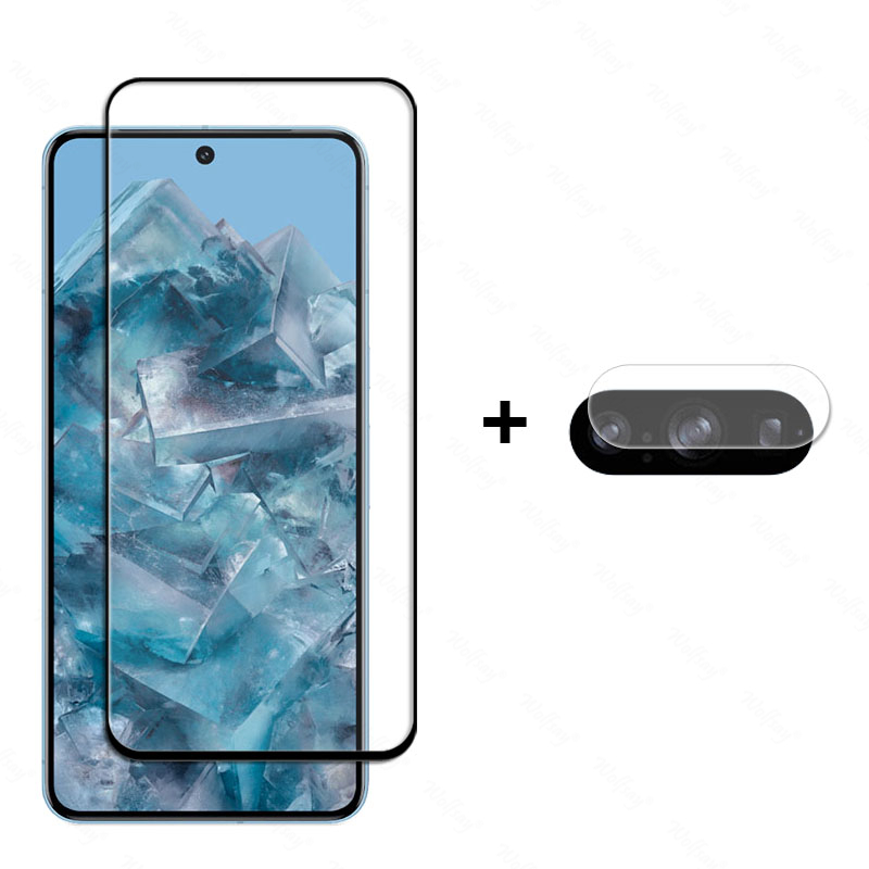 6 in 1 per Google Pixel 8 Pro Glass Pixel 9 Pro XL 8 7 6 Pro 8A 7A Vetro temperato Protezione schermo a copertura totale Pellicola per fotocamera in vetro: Glassato / Pacchetto 3