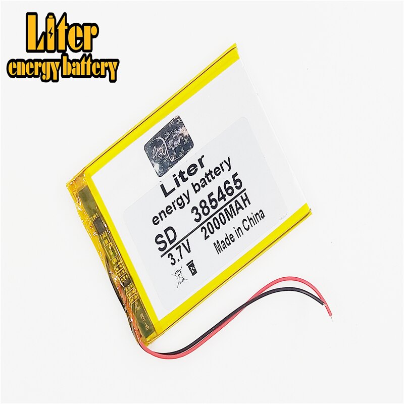 385465 3.7V 2000MAH 355565 405565 Polymer Lithium Li-Po Rechargeable Battery For GPS DVD e-book tablet pc power bank