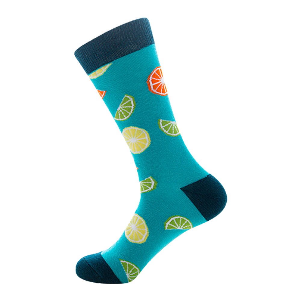 Men Socks Funny Cute Cartoon Graphics Fruits Orange Color Cherry Banana Strawberry Japanese Harajuku skateboard Sock: 4