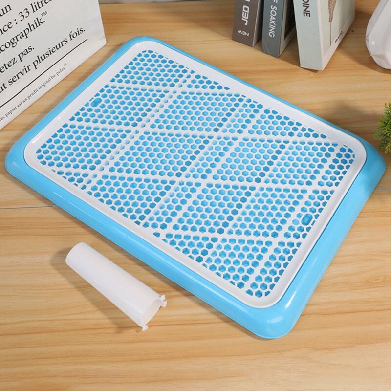 Portable Pet Toliet Training Plastic with Pillar Toilet Mat Training Potty Dog Pad Tray Toilet Training Urinary Trainer Pee Pad