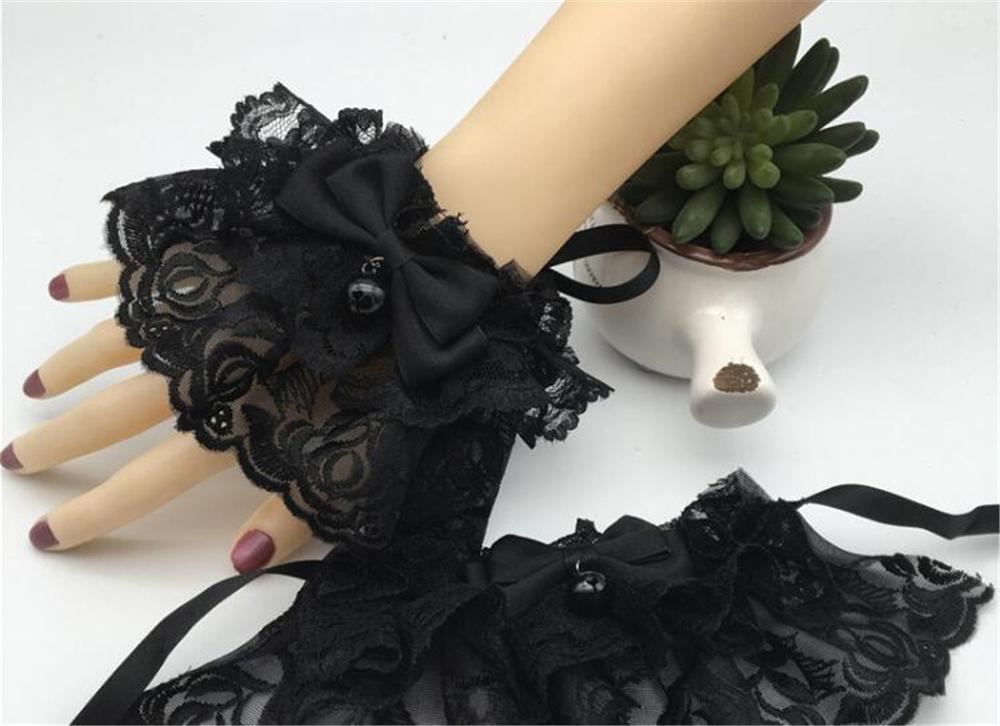 Manchettes gothique en dentelle Lolita de Style victorien, Steampunk en Tulle, vêtements à main B776