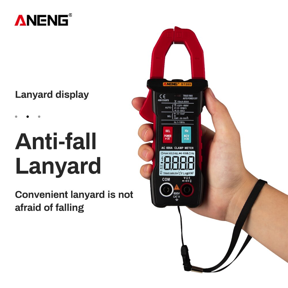 ST205 Digital Clamp Meter Analog Multimeter Current Clamp DC/AC Intelligent AUTO range meter with temperature tester