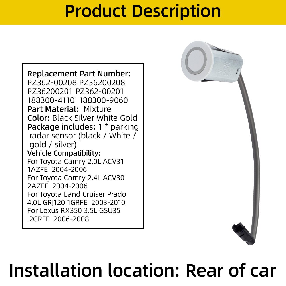 PZ362-00208 PZ362-00201 188300-4110 188300-9060 Car PDC Parksensor Parking Sensor For Toyota Camry 30 40 Lexus RX300 RX330 RX350