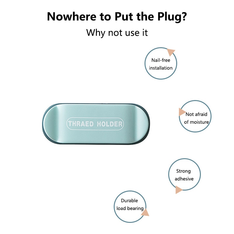 4Pcs Strong Adhesive Hook Power Plug Socket Hanger Holder Wall Mounted Punch-free Hooks Multi-function Home Cable Organizer