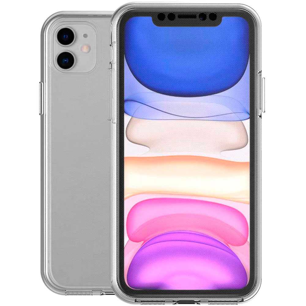 TPU Hülle 360 Grad Handyhülle für Iphone 11 Klar Schutz Schutzhülle Displayschutz Full Cover Vorne+Hinten Silikon Gel