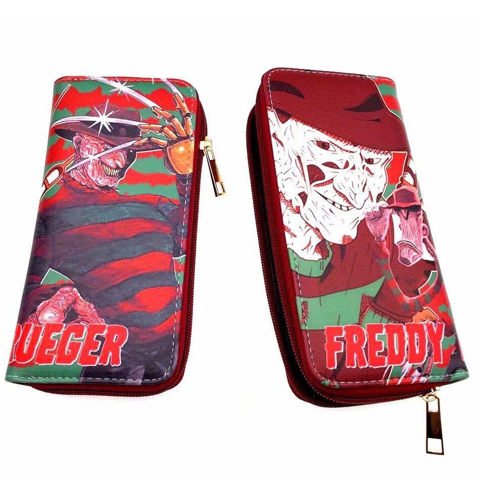 Cartera de piel sintética con estampado de Stranger Things para hombre, cartera de mano de piel sintética con cremallera, con estampado de dibujos animados Move IT a Nightmare on Elm Street Friday the 13: 12