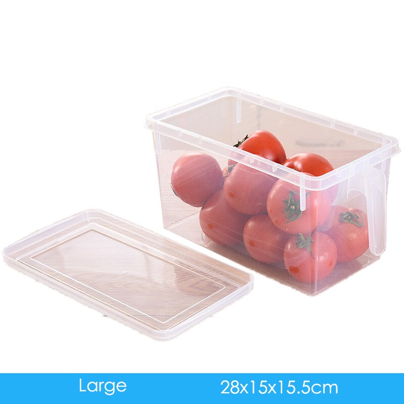 Récipient de stockage en plastique avec couvercles poignée réfrigérateur stockage clair aliments conteneurs petit réfrigérateur boîtes de rangement cuisine R2023: L1