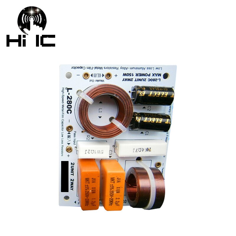 Audio Crossover - 2-Way HiFi Speaker Filter - 130W 5-8 Ohm - 3400Hz Crossover Point
