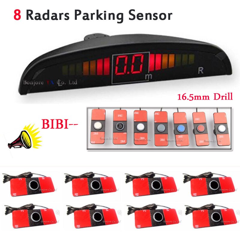Koorinwoo Auto detector Auto parking sensor 8 voor-en back Radars LCD Monitor automobiles Parktronic Sensoren Parkeerhulp