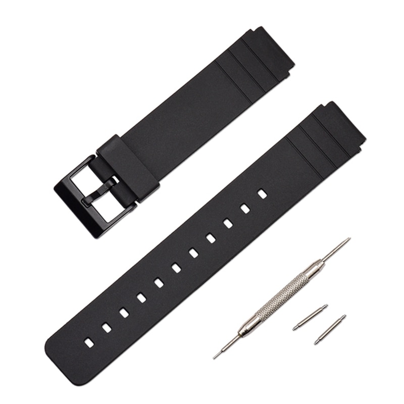 Watch Band Strap Pin Buckled TPU Wristwatch Bands Replacement Accessories For Casio MW-59 MQ-24 MQ-71 MQ-76