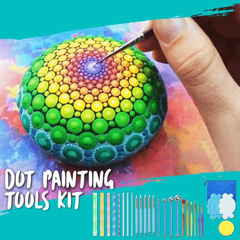 35Pcs Mandala Dotting Tools Set Pen Dotting Tools Mandala Stencil Ball Stylus Paint Tray for Painting Rocks Drawing