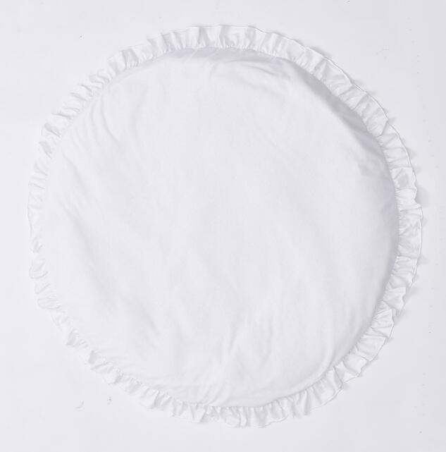 Manta de bebé redonda para niños alfombra de juego Cobertor para niñas alfombra de juego para niños alfombra de suelo esteras decoración de habitación para Niños Accesorios de fotografía: Blanco