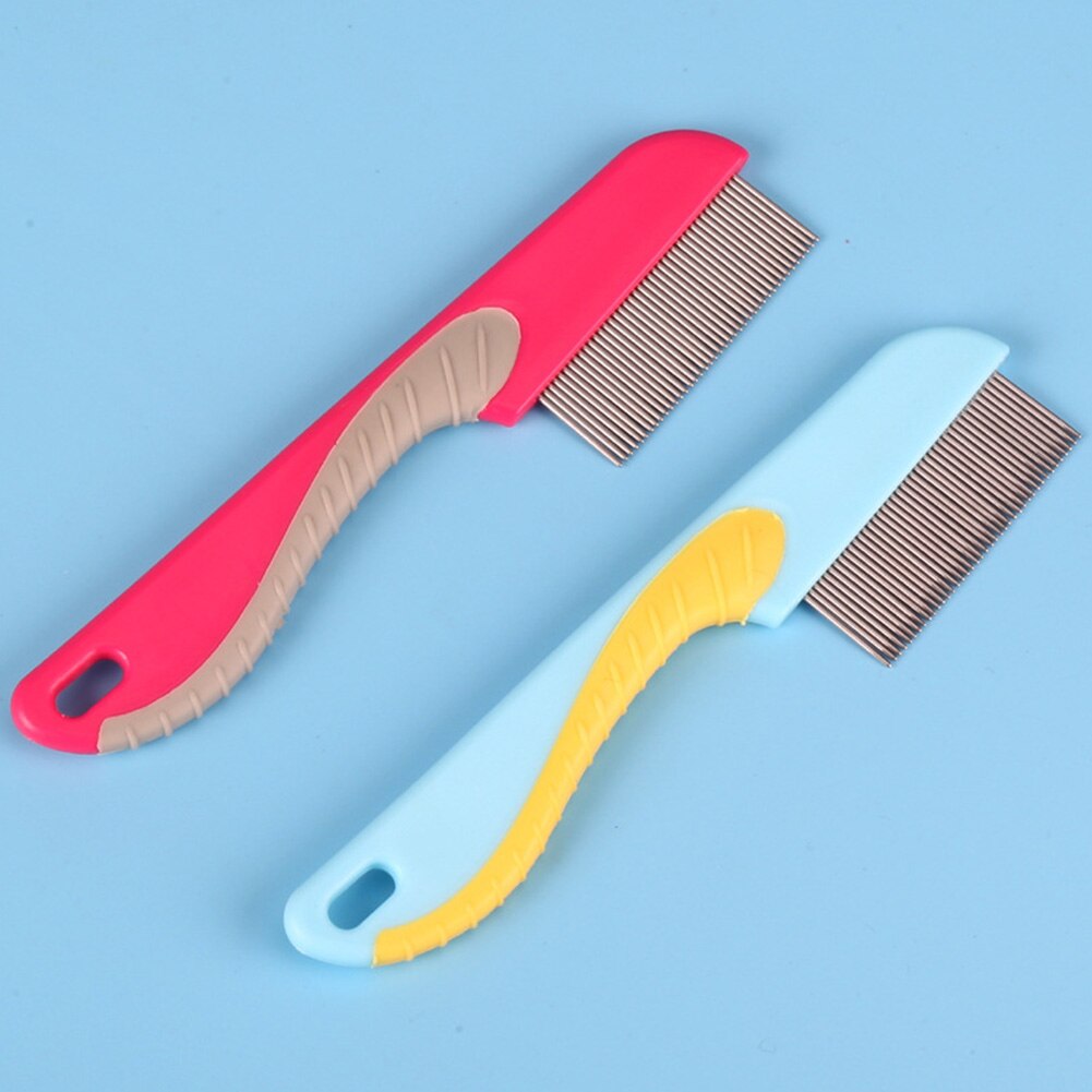 With Handle Flea Fine Toothed Supplies Cat Dog Stainless Steel Practical Manual Grooming Hair Lice Pet Comb