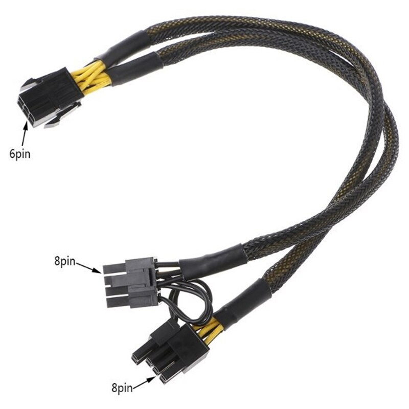 2 Stck PCI-E 6 Stift zu Dual PCIe 8 Stift (6+2) Bild Karte PCI äußern Energie Adapter GPU VGA Y-Splitter Verlängerung Kabel