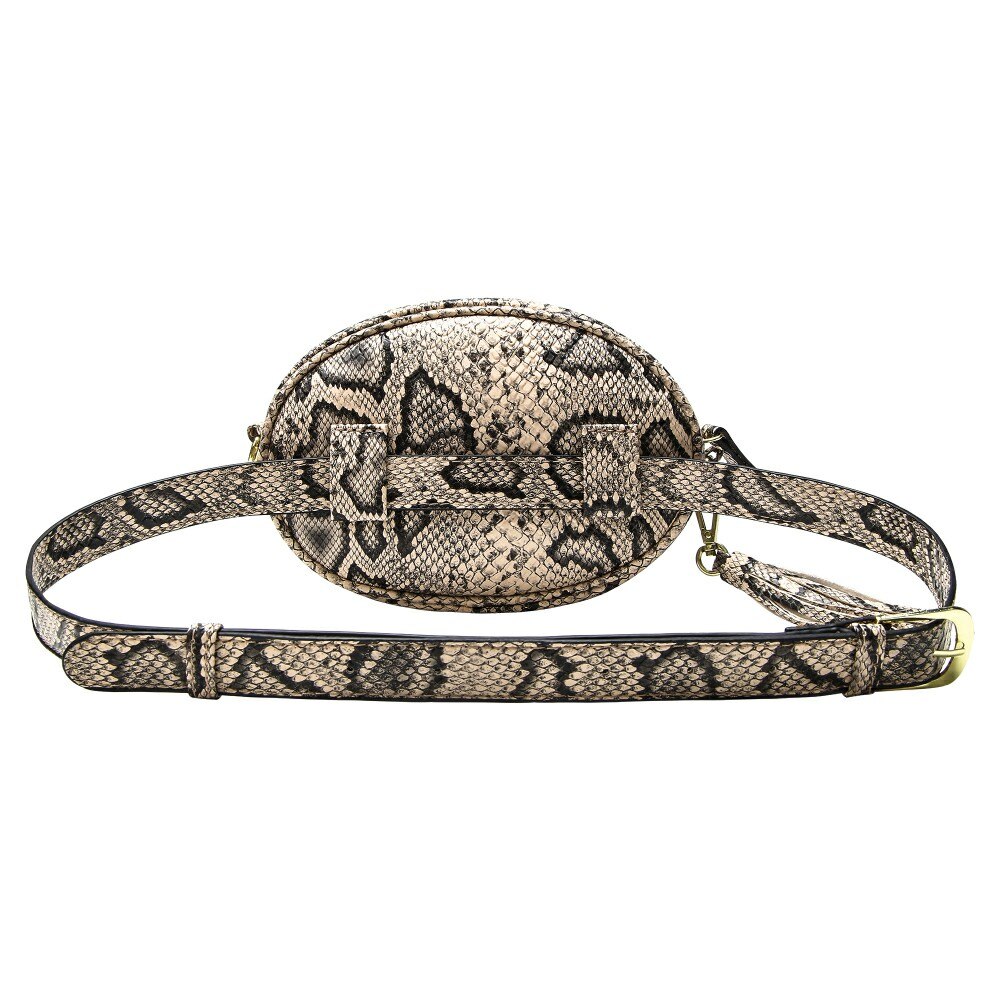 Snake Huid Taille Tas Vrouwen Mode Ronde Fanny Pack Dames Pu Lederen Reizen Heuptas Crossbody Hip Hop Borst Packs