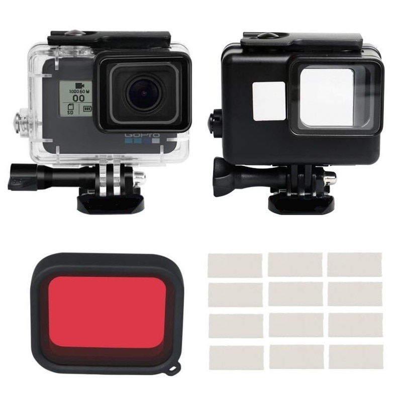 45 m Waterdichte Behuizing Camera Accessoires Zwarte Kleur Waterdichte Behuizing/Duiken filter/Anti Fog Inserts Voor GoPro Hero 7 6 5 zwart