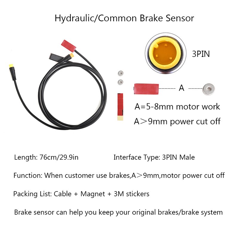 E-bike Cable For Bafang/8FUN Motor Kits Gear Sensor USB Programming Hydraulic Brake Sensor Display 5PIN Brake 3pin 1T4 1T2