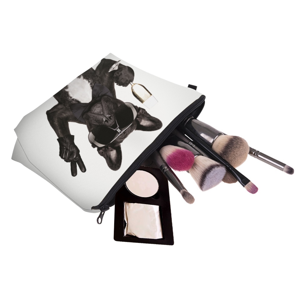 Deanfun 3d udskrivning mops kosmetiske tasker kvinder rejser makeup arrangør nødvendigheder 50905