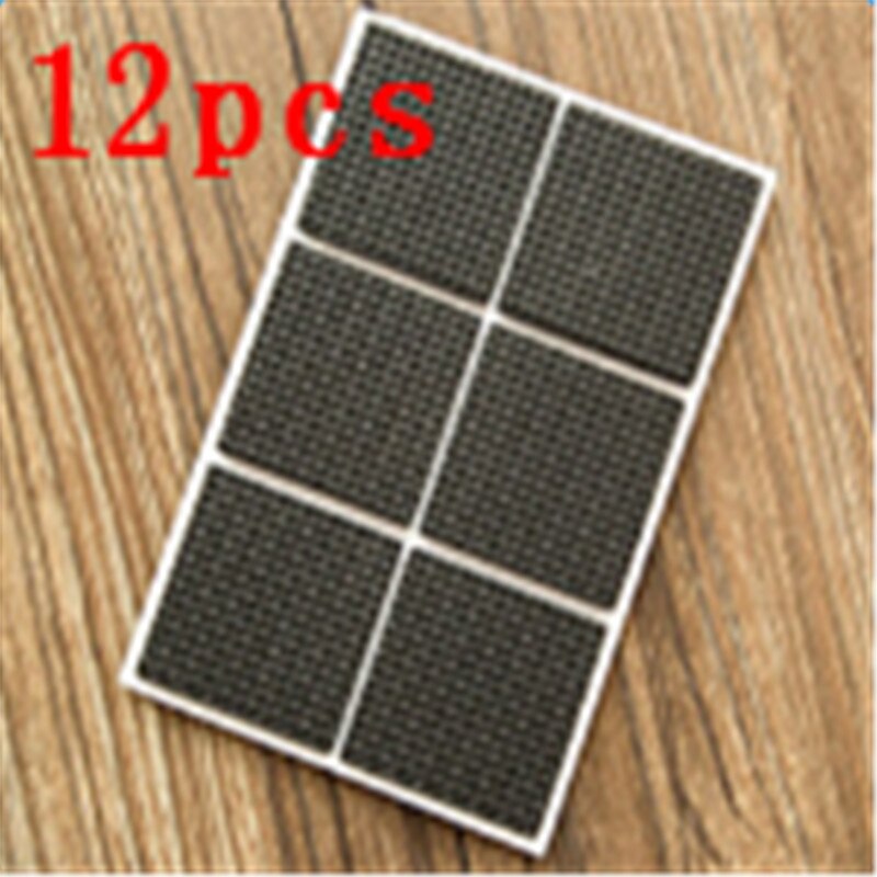 Lijm Rubber Anti-Slip Kras Diy Slip Meubels Voeten Floor Protector Pads Tafel Benen Stoelen Matten Meubels Accessoires: 12Pcs Square