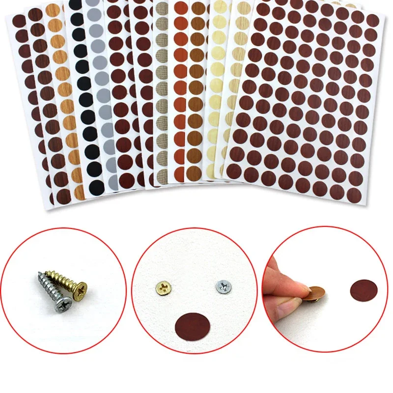 96 stuks 15 mm houten meubilair zelfklevende schroefdop cover gat stickers hout ambachtelijke bureau kast lade kunst sticker ornament