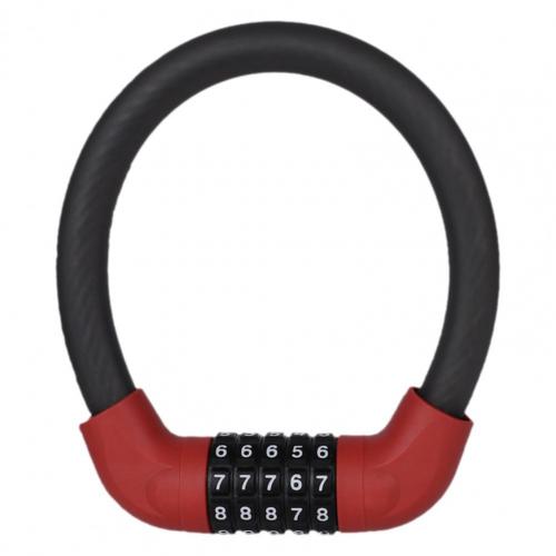 Security Bike Lock Rust-proof Corrosion Resistant Digital Bike Lock Anti-saw Combination 4 Number Code Bike Lock for Road Bike: Red A