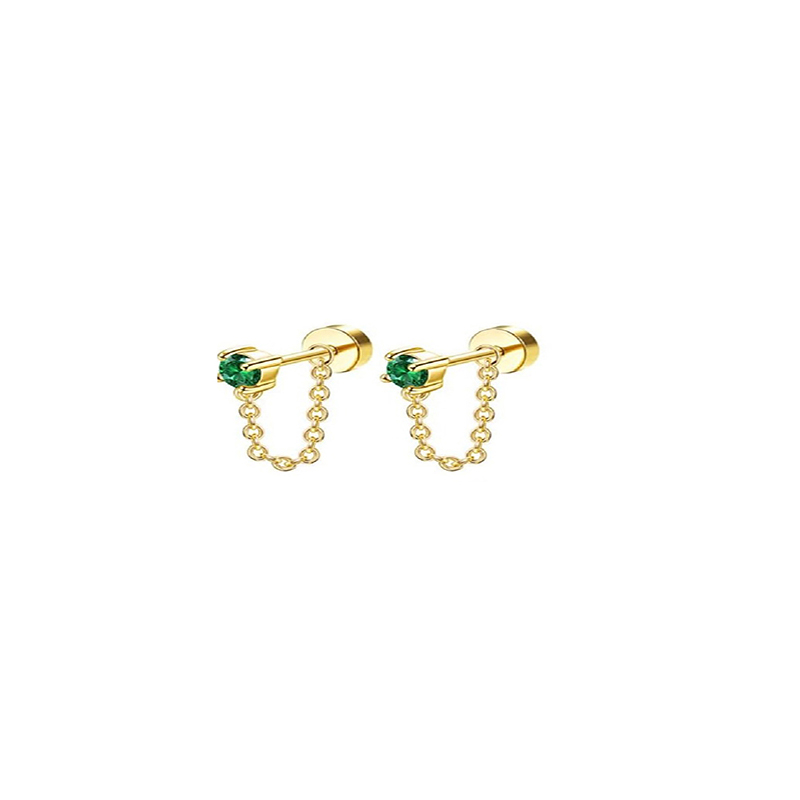 2 uds. Pendientes delicados de acero inoxidable con parte posterior plana para mujer, pendientes de cartílago de , pendientes de aro pequeños Huggie, joyería: Color dorado
