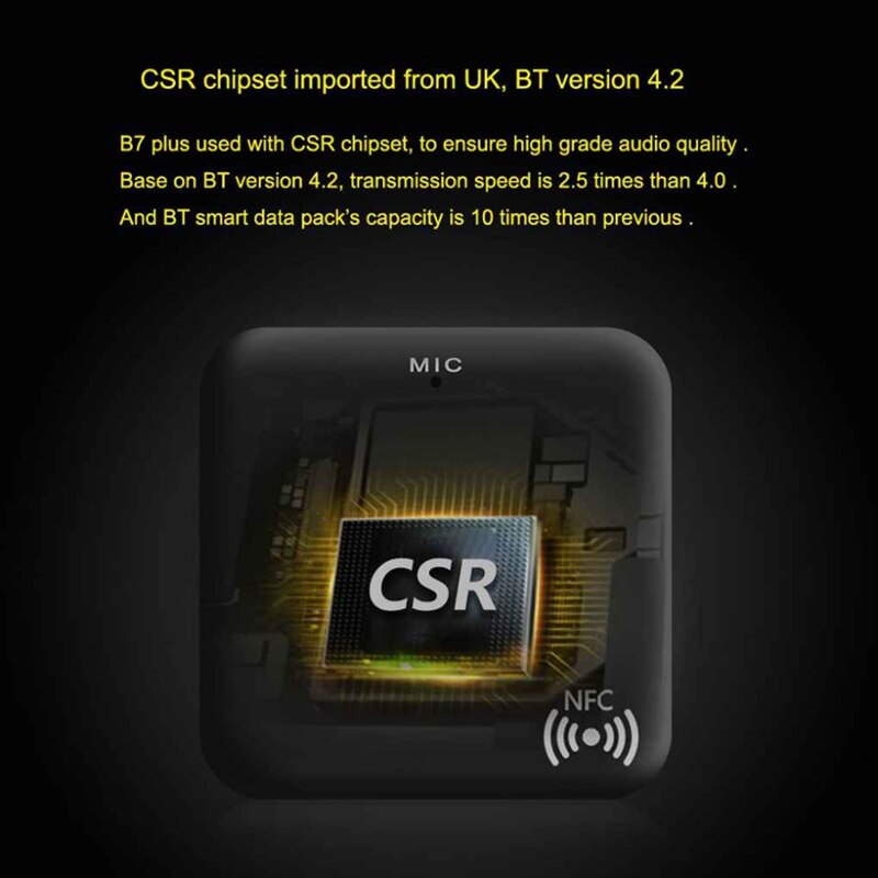 B7 Plus – récepteur et transmetteur Audio Bluetooth APTX LL, Port Audio pour Android