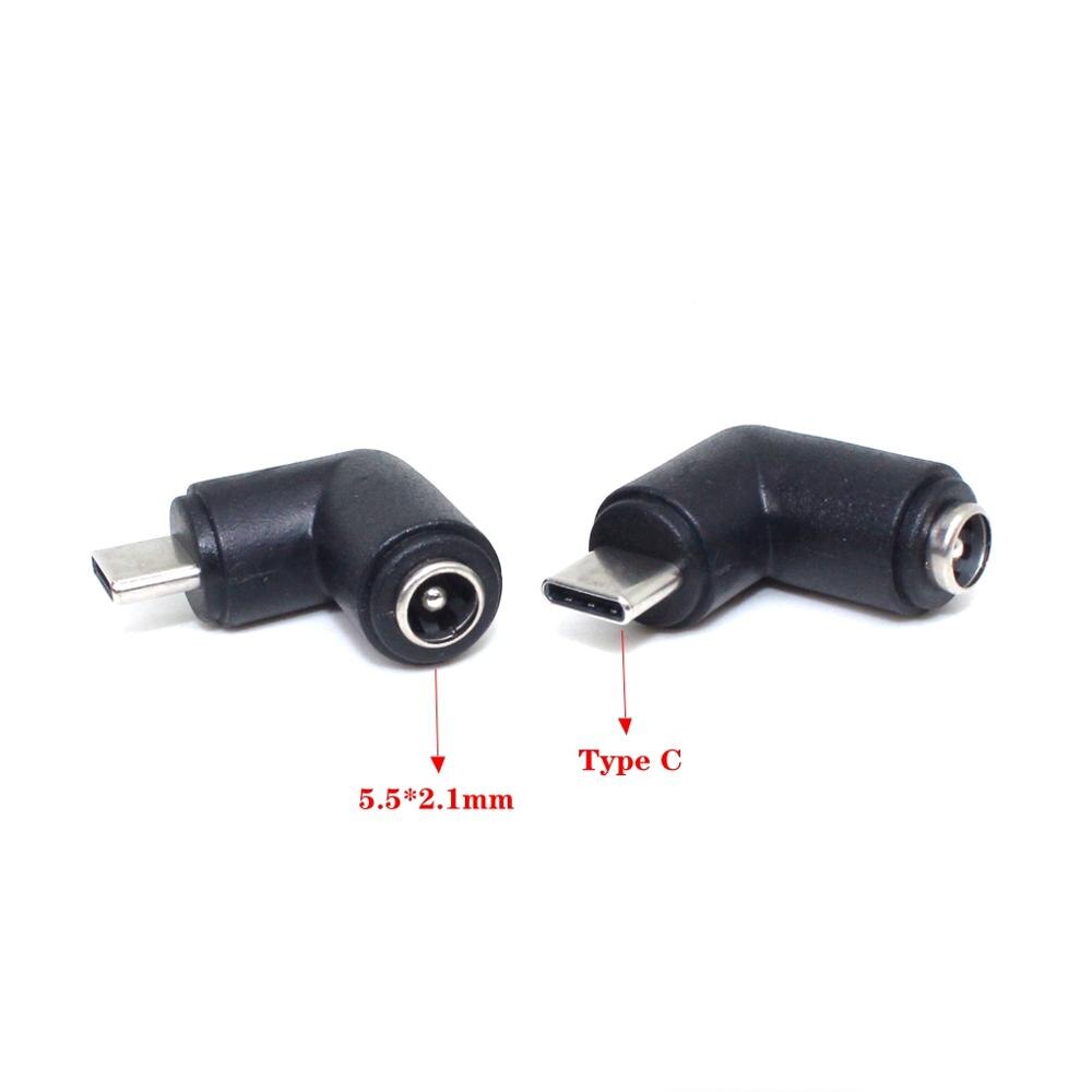 5v dc 5.5 * 2.1 mm strømstik usb type c usb-c type -c 5.5mm *2.1mm mini usb højre &amp; micro usb dc strømstik adapter 1 stk: Vinkel type c