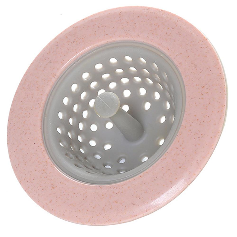 4 farver multifunktionelt silikone køkkenafløb filter vask gulvdæksel anti-tilstopning badeværelse dræning hårvask filter: Lyserød