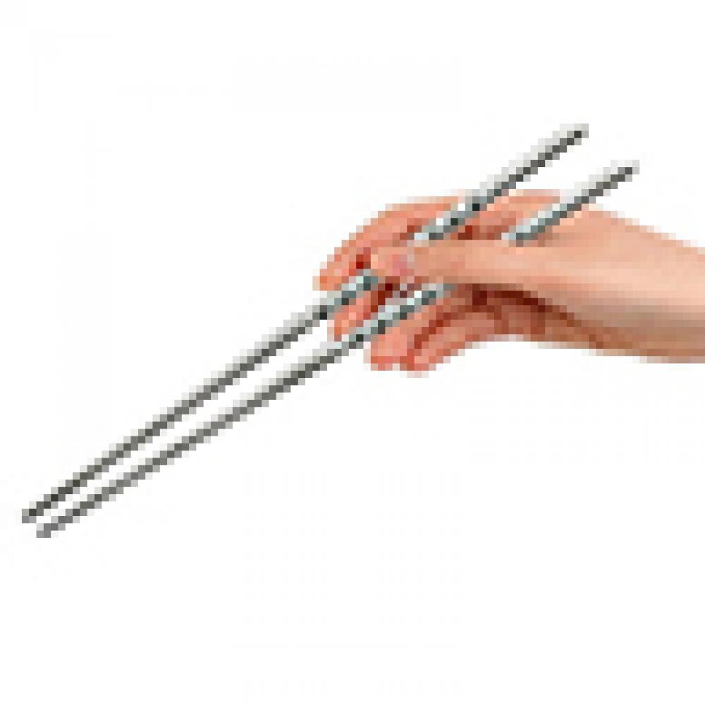 1 Pair Non-slip Chinese Stylish Chop Sticks Stainless Steel Chopstick