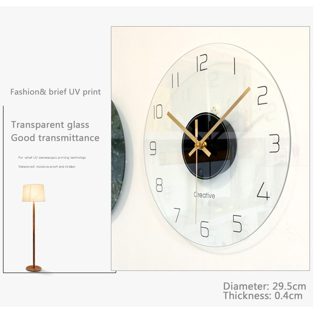 Enkelt antal dekorative vægur gennemsigtigt glas digitale ure stue kvarter 3d ur moderne boligindretning  c5 t 072