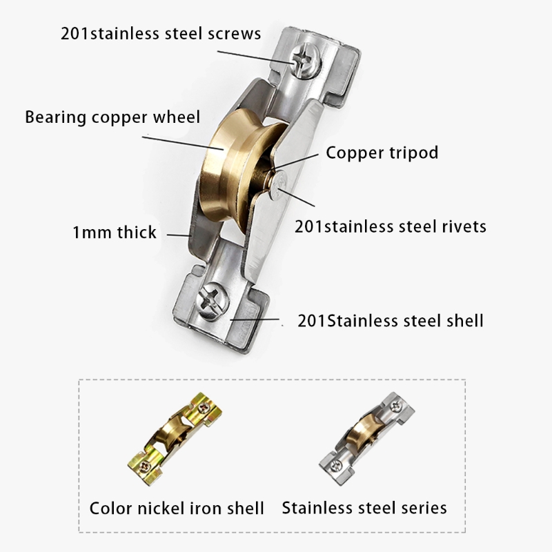 4Pcs V Groove Wheel Heavy Duty Track Roller Double Bearing Rigid Caster for Swing Sliding Gate Doors Window