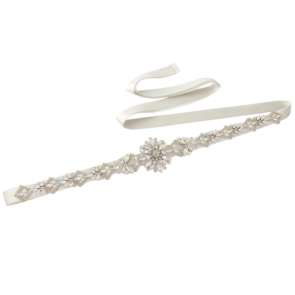 Trixy S408 Opaal Bruids Riem Voor Jurken Kristal Kralen Riem Voor Vrouwen Bruid Bruidsmeisje Jurk Sash Party Formele riemen: gray