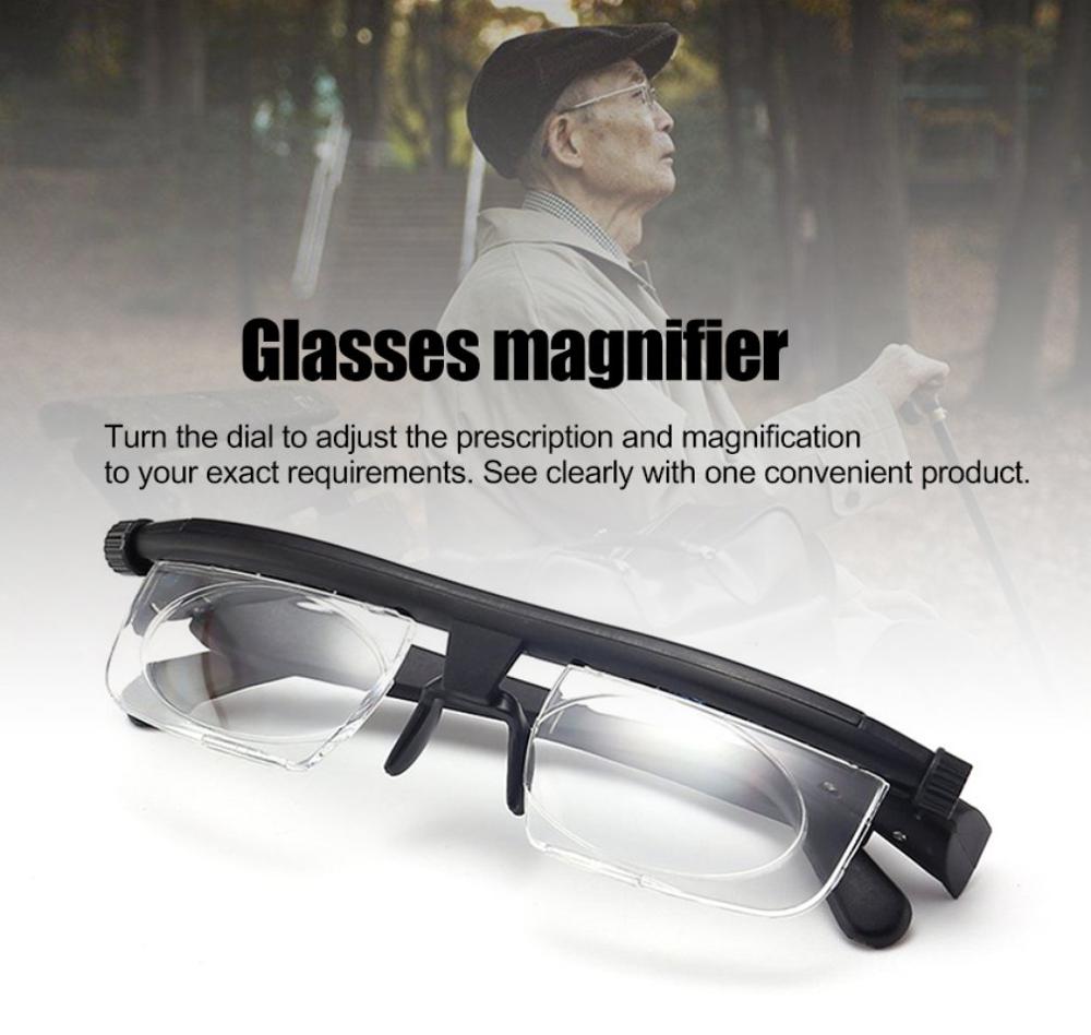 Adjustable Glasses Non-Prescription Lenses for Nearsighted Farsighted Computer Reading Driving Unisex Variable Focus Glasses