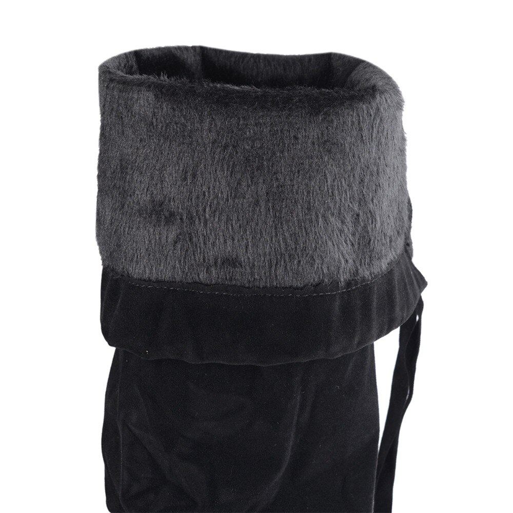 BORRUICE-Botas por encima de la rodilla para mujer, zapatos largos hasta el muslo elásticos, calzado cuadrado, zapatos de tacón plano, otoño e invierno,