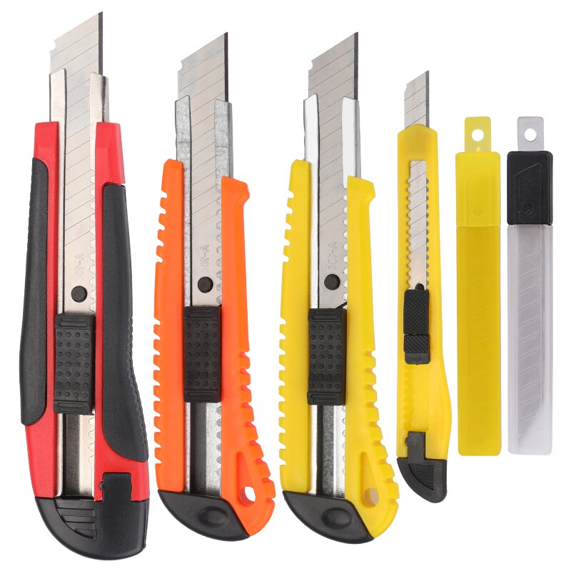 MIUSIE Portable Retractable Utility Knife Office Paper Cutter Stationery Knife DIY Plastic Handle Cutting Knife Wallpaper Knife