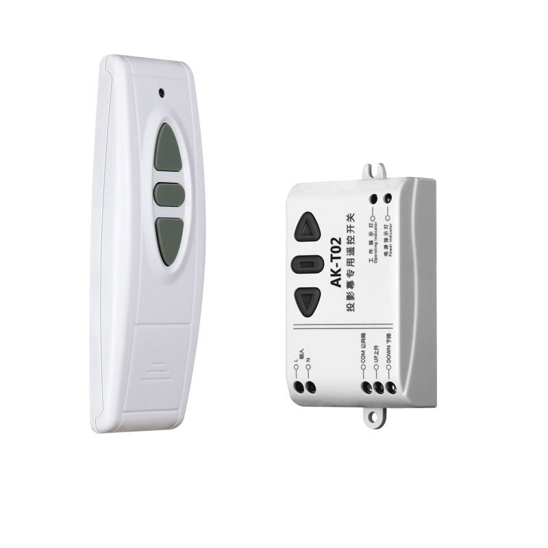 AK-T02 Ac 220V Motor Draadloze Afstandsbediening Schakelaar Up Down Stop Buismotor Controller Motor Vooruit Achteruit Tx Rx latched