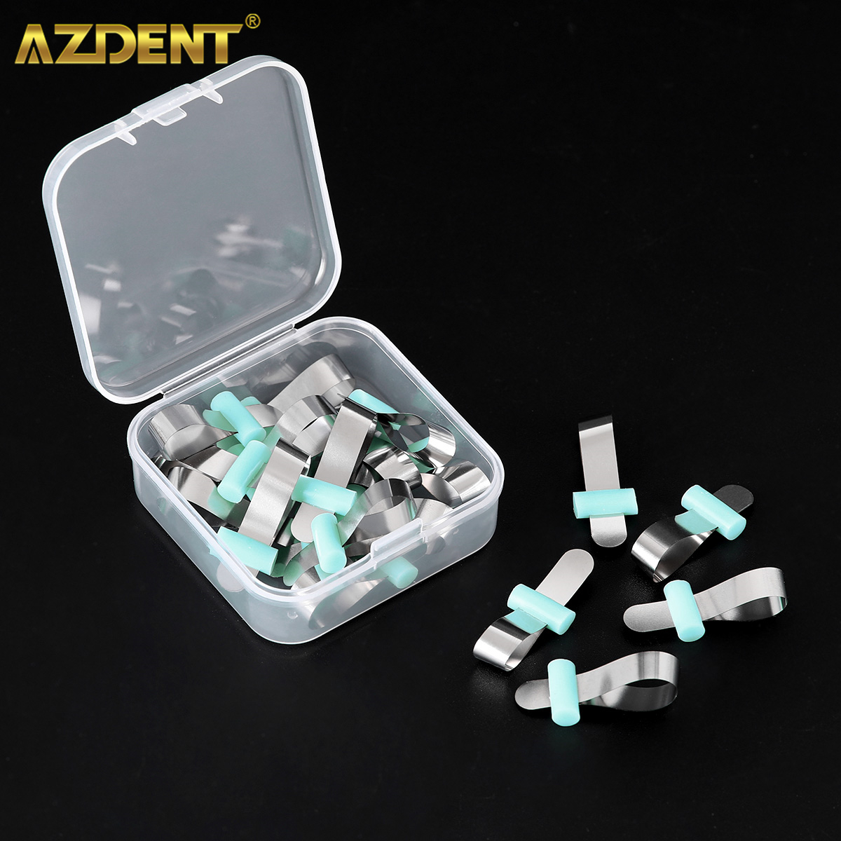 AZDENT-Hoja de formación Dental, Material de matriz de dentista de Matrice de poliéster contorneado Seccional de ortodoncia para dientes frontales