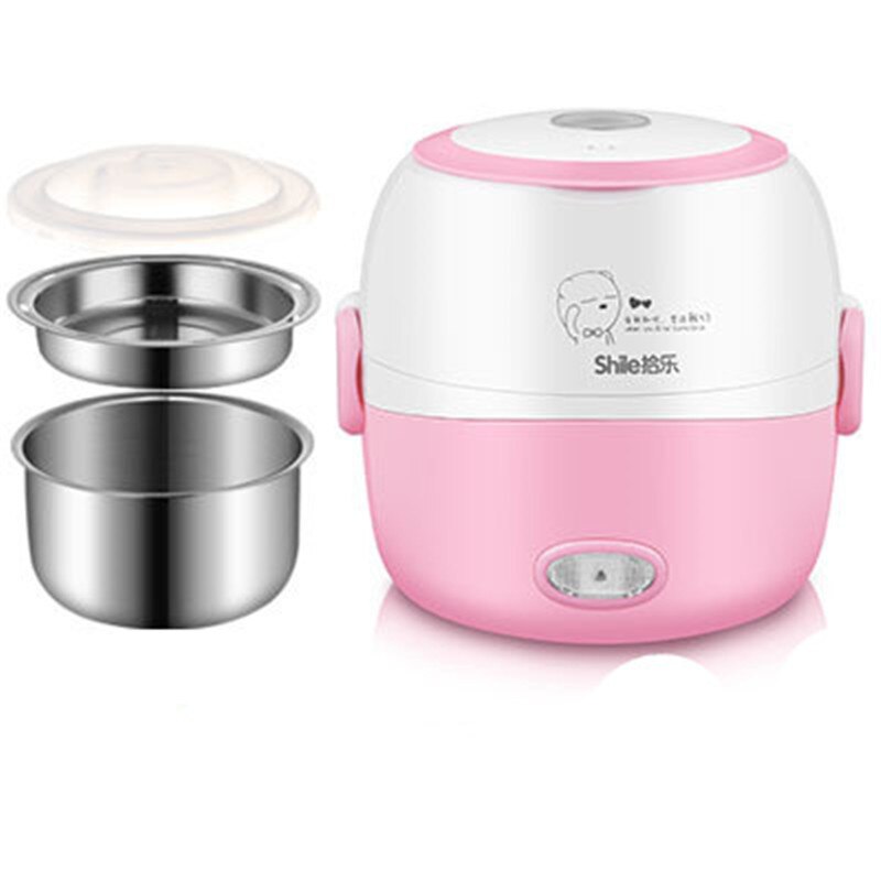 Thermocup Trasporto di Goccia Riscaldato Contenitori Per Alimenti 220v Spina di Ue Multifunzionale Scatole di Pranzo Riscaldato Thermos per il Cibo con Contenitori: pink / 220V