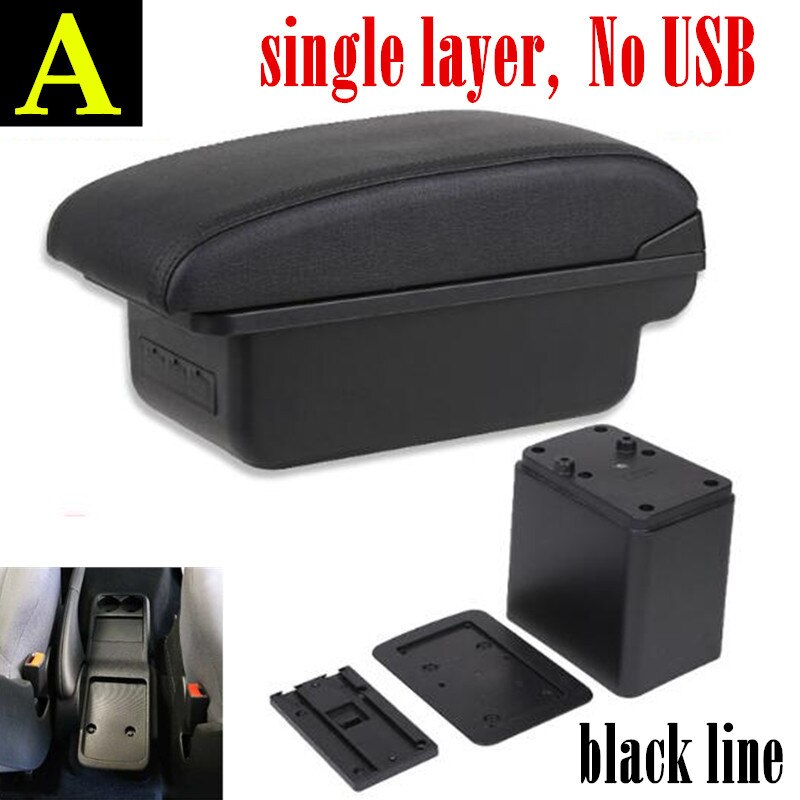 Accoudoir de voiture pour citroën Berlingo, pièces de remise à niveau, pour Peugeot Partner tepee boîte de rangement, accessoires de voiture recharge avec USB: A black black line