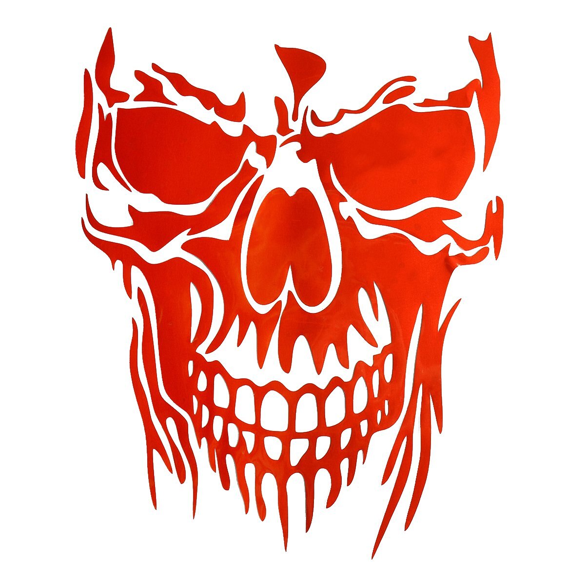 Reflecterende schedel auto stickers 1pc auto stickers groot formaat 23 x 29.5cm 3d sticker auto decoratie sticker deur raam auto sticker: Rood