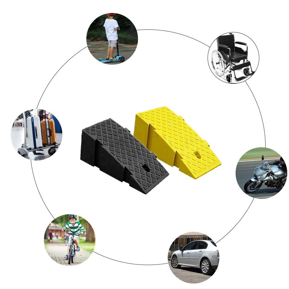 Hard Plastic Curb Ramps Threshold Ramp Set Portable Heavy Duty Threshold Ramp for Car Truck Scooter for Car Bike Motorcycle