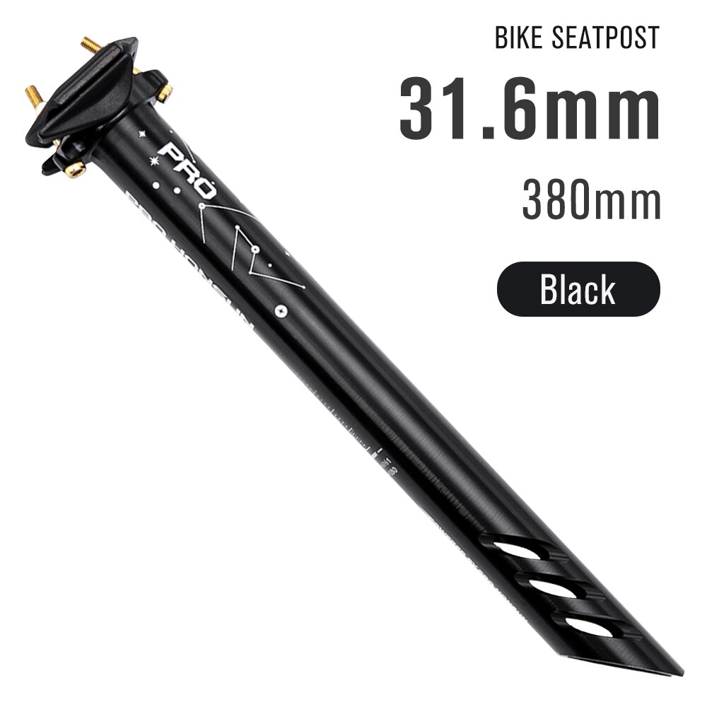 Prohonsun Cnc Aluminium Racefiets Zadelpen 27.2 Am/Xc/Mtb Fiets Zadelpen Regenboog Kleur Zadelpen Mtb zitbuis Fiets Deel: black 31.6mm