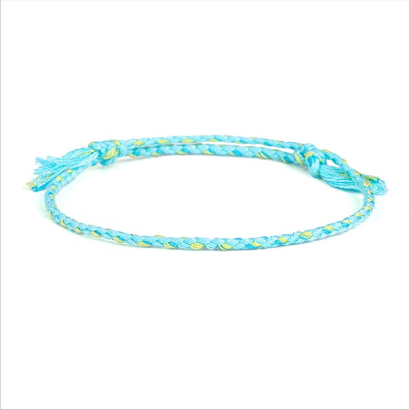 Pulsera de cuerda multicolor trenzada hecha a mano para hombre y mujer, brazalete ajustable étnico, joyería, de pareja: 16