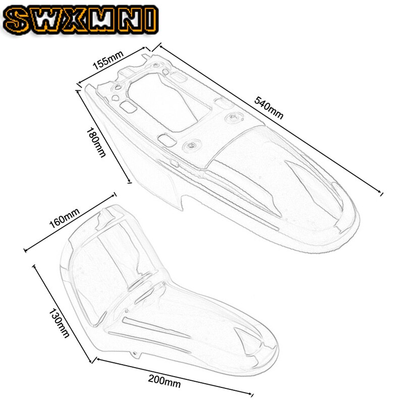 Motorfiets Voor Achter Fenders Spatborden Kit Voor Yamaha PW50 PY50 Pw Py 50 Plastic Spatbord Stroomlijnkappen Onderdelen Accesorios Moto blauw