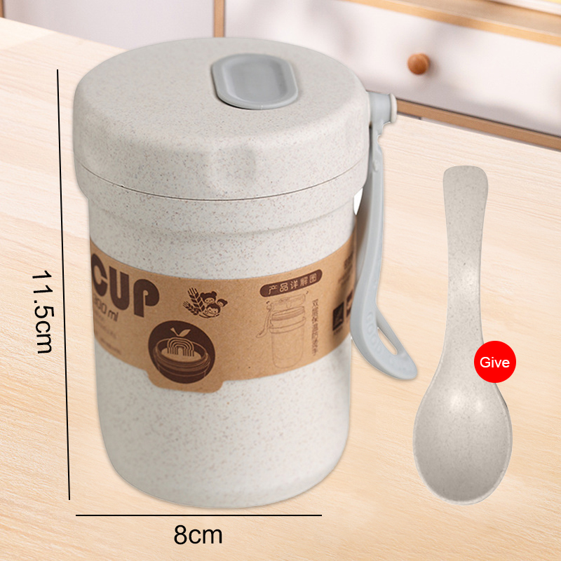 3 Lagen Lunchbox 900Ml Draagbare Tarwe Stro Bento Boxs Magnetron Dinnerwaer Foos Opslag School Kantoor Voedsel Container: Beige3