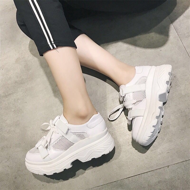 Kvinner joggesko hvitere plattform joggesko dame merke tykk årsakssammenheng sko dame skinn sportssko chaussure femme