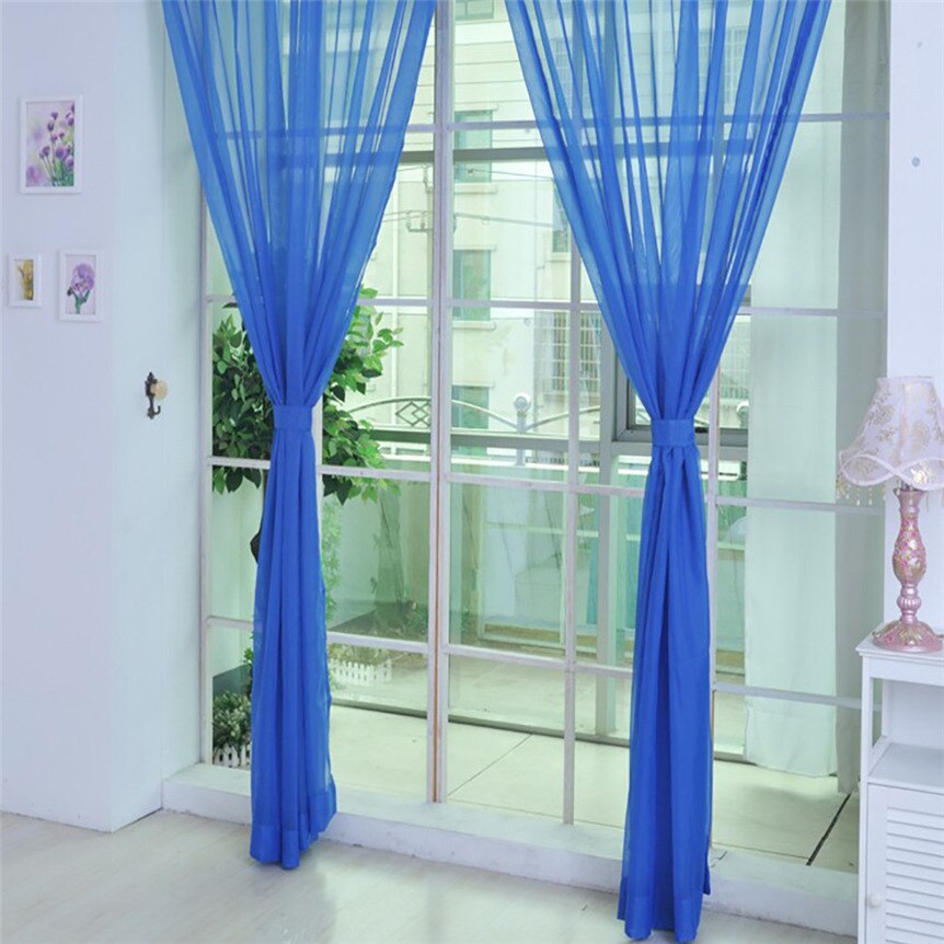 Fenster Dekoration Reine Farbe Tüll Tür Fenster Vorhang Sheer Schabracken Vorhang Für Wohnzimmer Schlafzimmer Wohnkultur 0423#