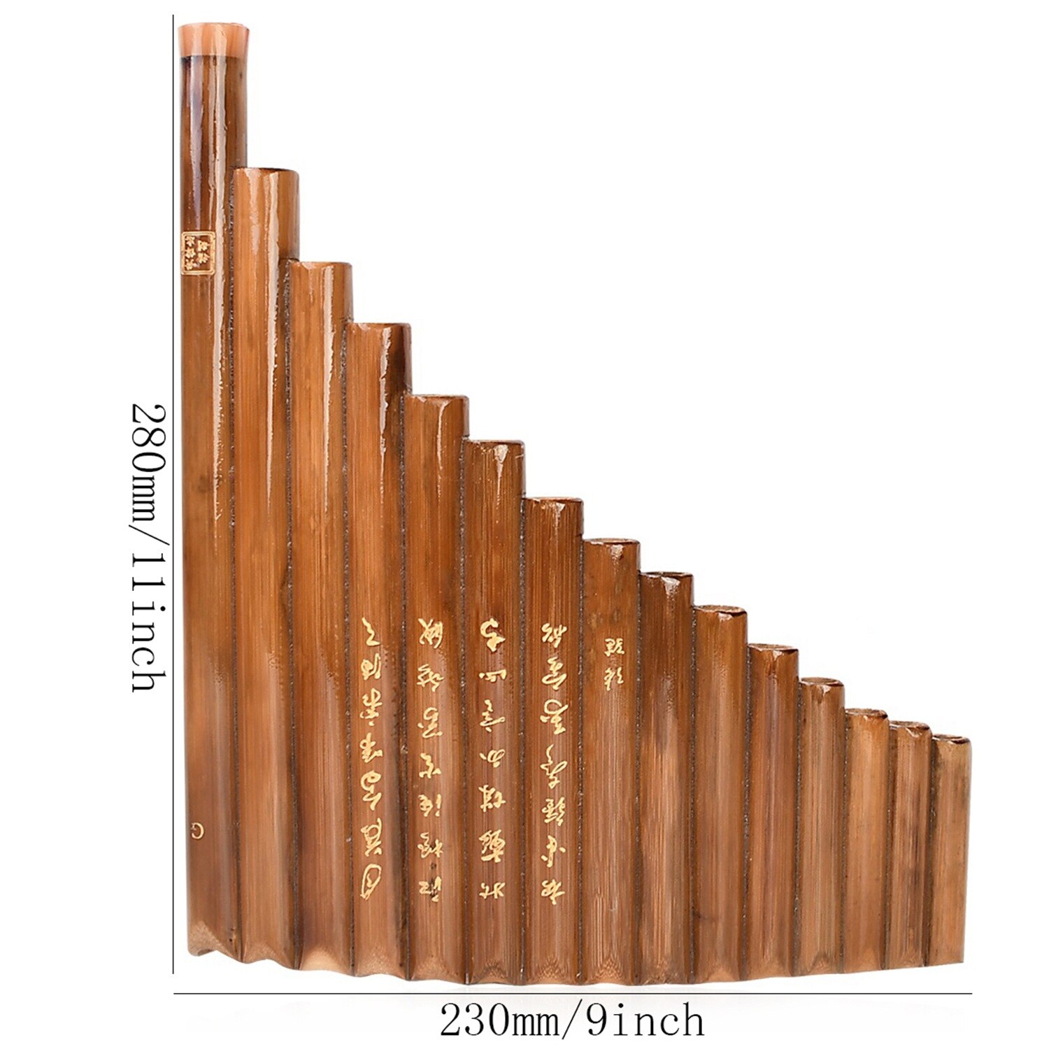 Muspor 15 Rohre G Schlüssel Pfanne Flöte Satz Volk Instrument Natürliche Bambus Wind Instrument Bambus Panflöte &Ampere; Tasche &Ampere; Stock tuch