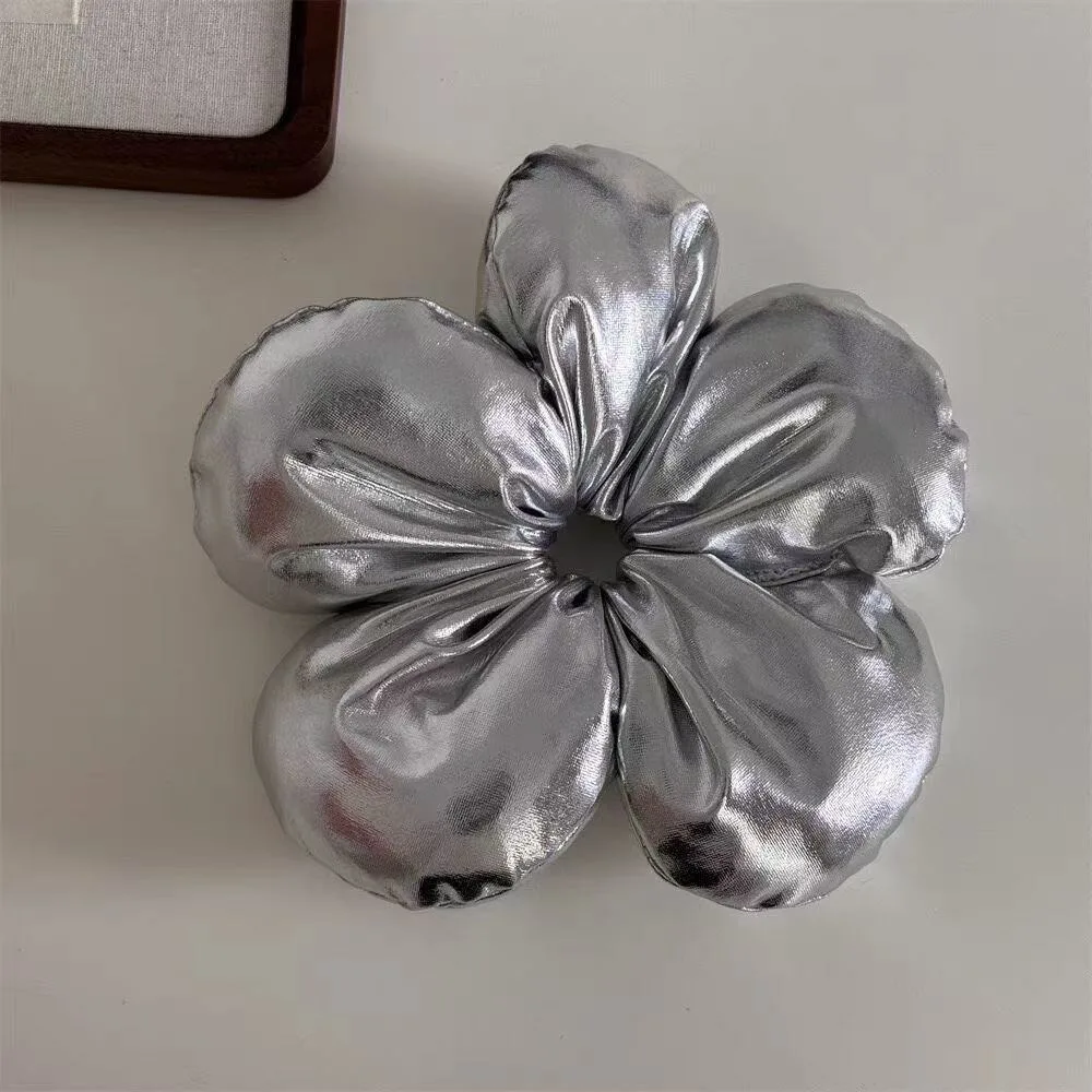 Coleteros de flores de pan grande y dulce, lazos para el cabello para el intestino grueso, bandas elásticas, soporte para cola de caballo, cuerda para el cabello, tocado exquisito: Rojo